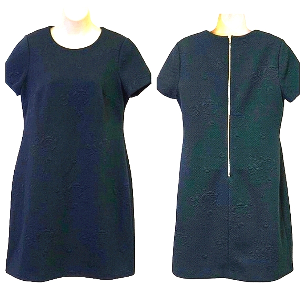 Calvin Klein Dark Green Textured Dress